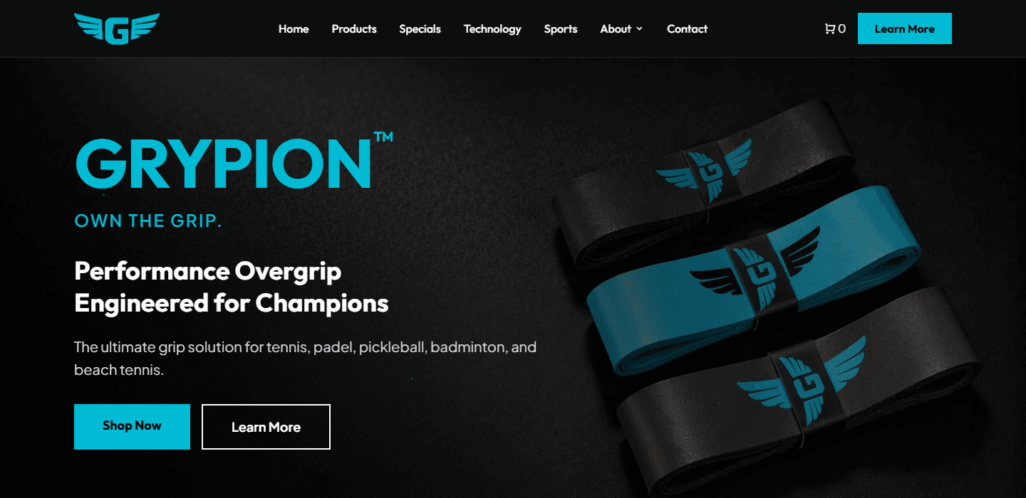 grypion.com homepage hero